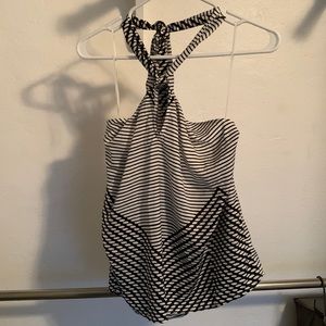 Graphic Silk Halter Top